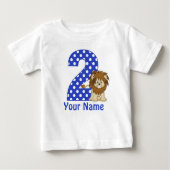 2e Verjaardag Leeuw Gepersonaliseerd Shirt (Voorkant)