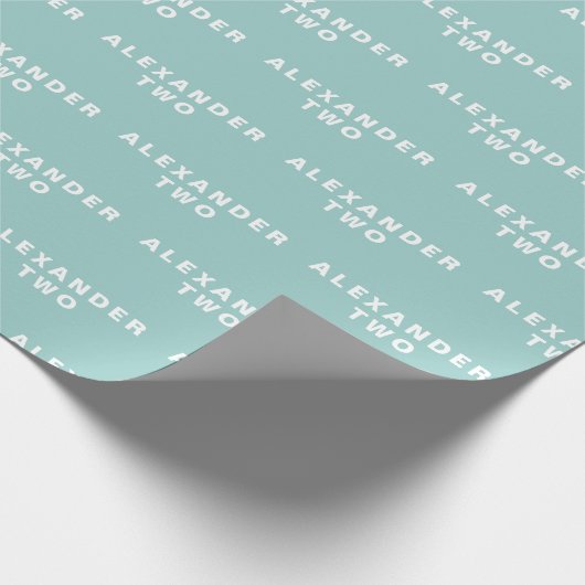 2e Verjaardag Leuk Blauw Boho Kinder Jongenspatroo Cadeaupapier (Hoek)