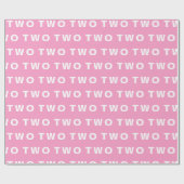 2e Verjaardag Leuk Roze Boho Meisje Kinder Cadeaupapier (Vlak)