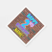 2e verjaardag ~ Leuk, Urban Graffiti geïnspireerd  Servet (Hoek)