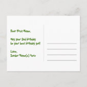 2e verjaardag – Leuke vuurwerkpatroon + Regenboog Briefkaart (Achterkant)