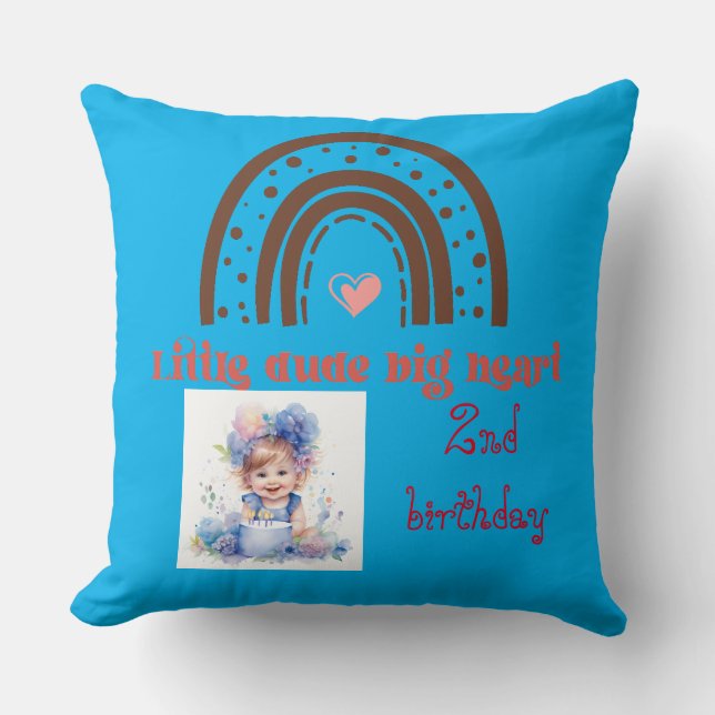 2e verjaardag Little Dude Big Heart Kussen (Voorkant)
