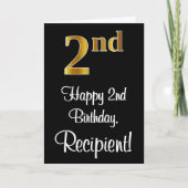 2e verjaardag ~ Luxurieuze Faux Gold-look # Kaart (Voorkant)