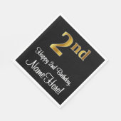 2e verjaardag ~ Luxurieuze Faux Gold-look # Servet (Hoek)