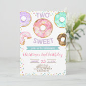 2e verjaardag meisje donut thema twee lieve Schatt Kaart (Staand voorkant)