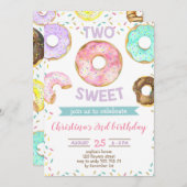 2e verjaardag meisje donut thema twee lieve Schatt Kaart (Voorkant / Achterkant)