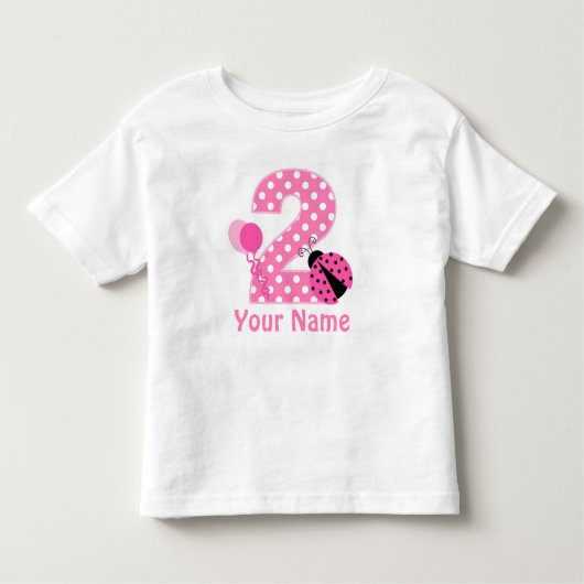 2e verjaardag meisje lieveheersbeestje gepersonali kinder shirts (Voorkant)