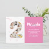 2e verjaardag meisje nummer 2 aangepaste foto coll kaart (Staand voorkant)