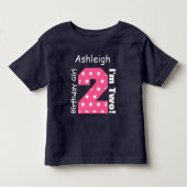 2e Verjaardag Meisje STERREN Custom Name V15 Kinder Shirts (Voorkant)