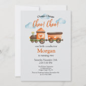 2e Verjaardag Mooie Train Waterverf Party Kaart (Voorkant)