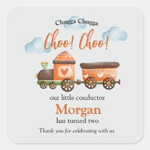 2e Verjaardag Mooie Train Waterverf Party