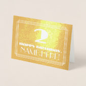 2e verjaardag: Naam + Kunstdeco Geïnspireerde look Folie Kaarten (Voorkant)
