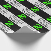 2e verjaardag - Nerdy / Geeky stijl "2" en naam Cadeaupapier (Hoek)