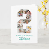 2e verjaardag nummer 2 fotocollage gepersonaliseer kaart (Gele Bloem)