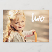 2e verjaardag nummer twee foto overlay uitnodiging