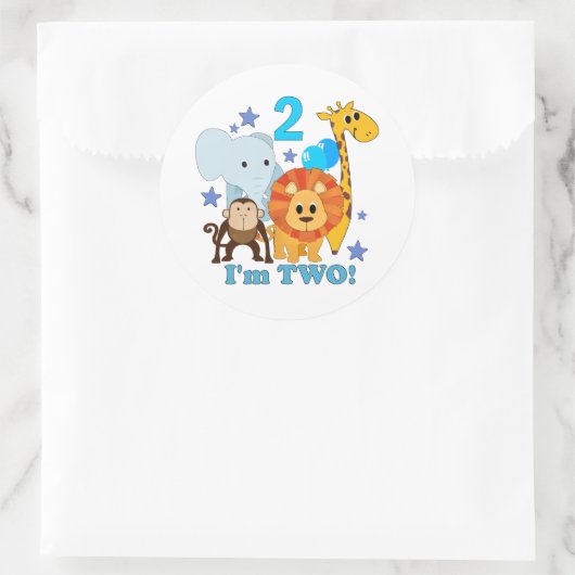 2e Verjaardag Oerwoud Ronde Sticker (Tas)