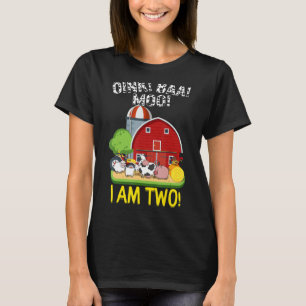 2e verjaardag Oink Baa Moo Ik ben twee boerderijdi T-shirt