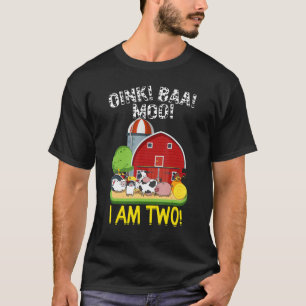 2e verjaardag Oink Baa Moo Ik ben twee boerderijdi T-shirt