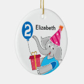 2e verjaardag olifant keramisch ornament (Rechts)