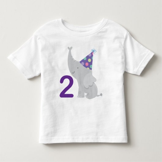 2e verjaardag olifant kinder shirts (Voorkant)