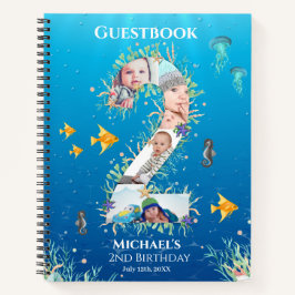 2e verjaardag onder het Zee Foto Guest Book Notitieboek