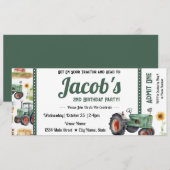 2e verjaardag Ontvang je Tractor Ticket Uitnodigin Kaart (Voorkant / Achterkant)