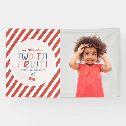 2e verjaardag op de foto van het kinderfeestje tij spandoek (Horizontaal)