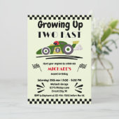 2e verjaardag Opgroeien Twee snelle groene race au Kaart (Staand voorkant)