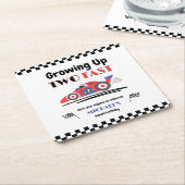 2e verjaardag opgroeien twee snelle rood blauwe ra kartonnen onderzetters (Schuin)