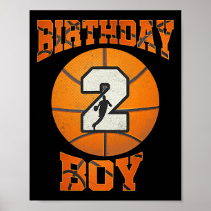 2e Verjaardag Outfit Boy Bysketbyll Tweede 2 jaar Poster