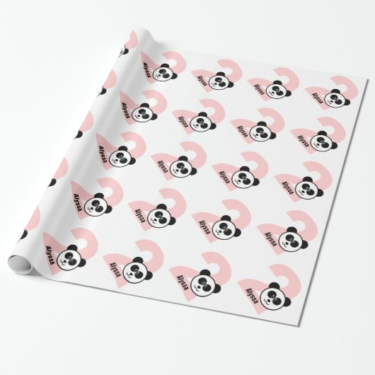 2e verjaardag PANDA 2 jaar oude naam aangepast mei Cadeaupapier (Uitgerold)