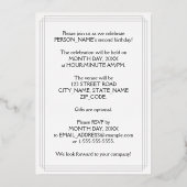 2e verjaardag Partij - Legant Manuscript + Douanen Folie Uitnodiging (Achterkant)