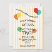 2e verjaardag Partij Voeg een Uitnodiging van de B (Voorkant)