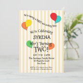 2e verjaardag Partij Voeg een Uitnodiging van de B (Staand voorkant)