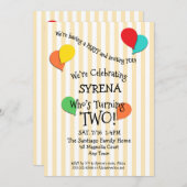 2e verjaardag Partij Voeg een Uitnodiging van de B (Voorkant / Achterkant)