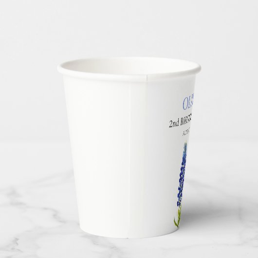 2e Verjaardag Party Bluebonnets Bloemen Baby Meisj Papieren Bekers (Rechts)