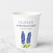 2e Verjaardag Party Bluebonnets Bloemen Baby Meisj Papieren Bekers (Voorkant)