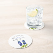 2e Verjaardag Party Bluebonnets Bloemen Baby Meisj Ronde Kartonnen Onderzetter (Insitu)