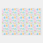 2e Verjaardag Pastel Roze Taart Cadeaus Ballonnen Inpakpapier Vel (Voorkant)