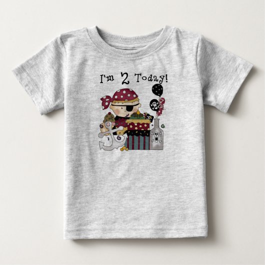 2e verjaardag Pirate Tshirts en geschenken (Voorkant)
