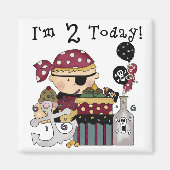 2e verjaardag Pirate Tshirts en geschenken Magneet (Voorkant)