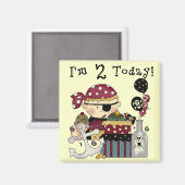 2e verjaardag Pirate Tshirts en geschenken Magneet (Voorkant / Achterkant)