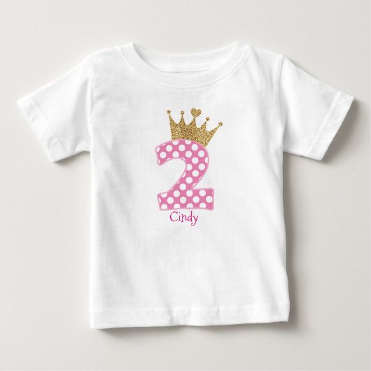 2e verjaardag|Polka Dots|Glitter-Print Crown (Voorkant)