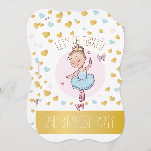 2e verjaardag | Prinses Ballerina in Tutu Kaart (Voorkant / Achterkant)