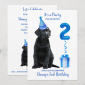 2e verjaardag puppy thema- Schattige Dog Blue Boy  Kaart (Voorkant / Achterkant)