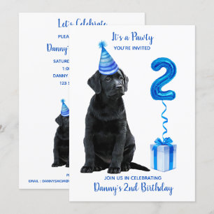 2e verjaardag puppy thema- Schattige Dog Blue Boy  Kaart