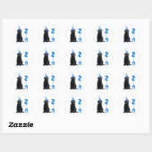 2e verjaardag puppy thema- Schattige Dog Blue Boy  Ronde Sticker (Vel)