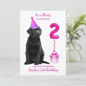 2e verjaardag puppy thema- Schattigee hond roze me Kaart (Staand voorkant)