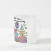 2e Verjaardag Puppy Tshirts en geschenken Matglas Koffiemok (Voorkant rechts)