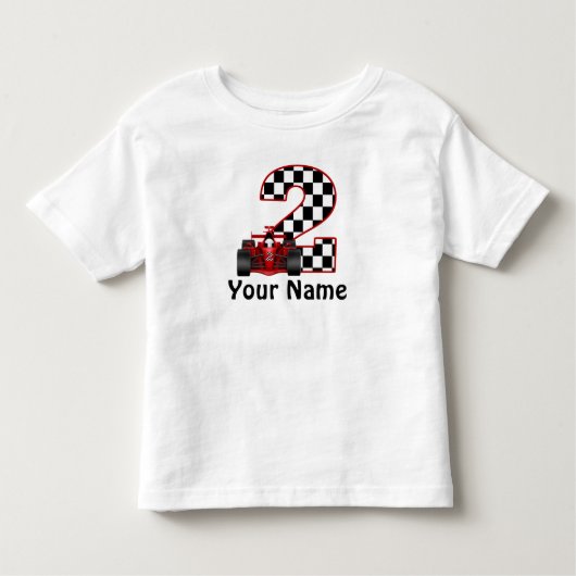2e verjaardag race auto gepersonaliseerd Shirt (Voorkant)
